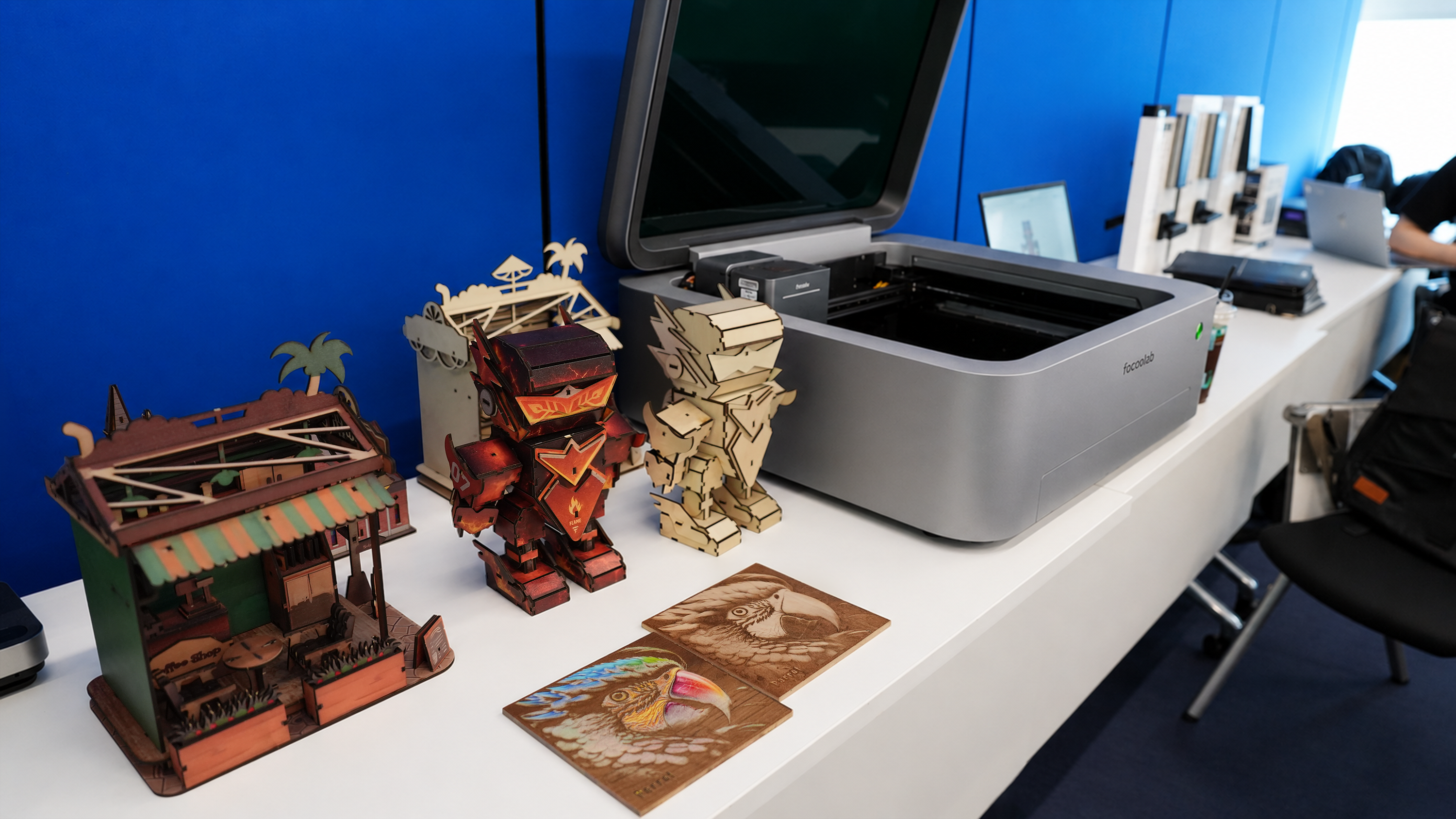 Focalab laser engraving samples at the event